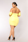 Sanya Ruched Dress - Yellow