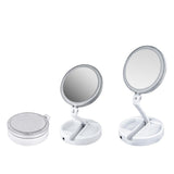 Foldable LED Lighted Travel Mirror