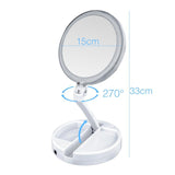 Foldable LED Lighted Travel Mirror