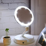 Foldable LED Lighted Travel Mirror