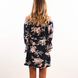 Floral Off Shoulder  Print Dress