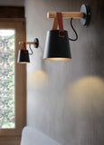 Nordic Wood & Leather Sconce