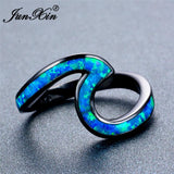 Blue Fire Opal Wave Ring