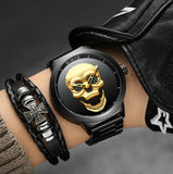 Biker Steel Skull Watch